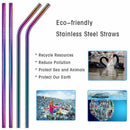 Stainless Steel Straw, Multicolor Reusable Metal Drinking Straws 8.5 inch w