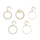 5 Pcs Women Fashion Boho Crystal Bracelets Golden Wrist Jewelry Bracelets C E9K7