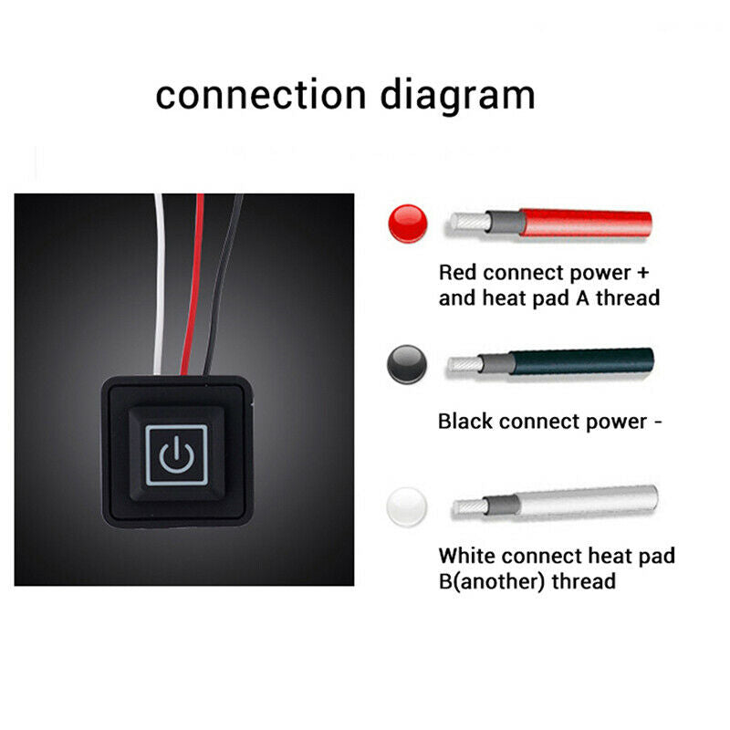 5V-15V 3 Gear Temp Control Waterproof Heating Switch Clothes Silicone Button