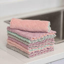 5Pcs Washcloths Nonstick Oil Corals Velvet Hanging Kitchen Dishclout Hand C4L4