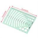 Green Plastic Students Rectangle Shape Drawing Circle Template Geometric Rul^
