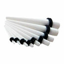27pc White Acrylic Ear Stretcher Kit Including Tapers and Plugs 1.6mm-10mm