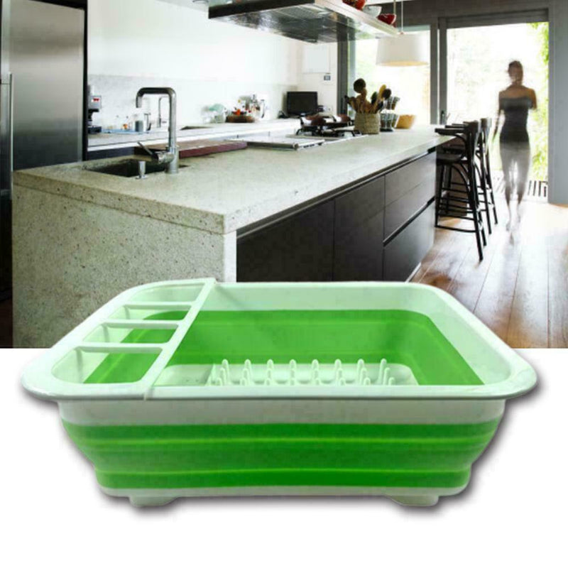 Kitchen Collapsible Dish Drainer Drying Rack Strainer Cup Tray Plate Favor A6B6