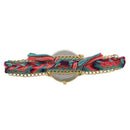 Multicolor elephant watch Quartz watch braided bracelet (red)