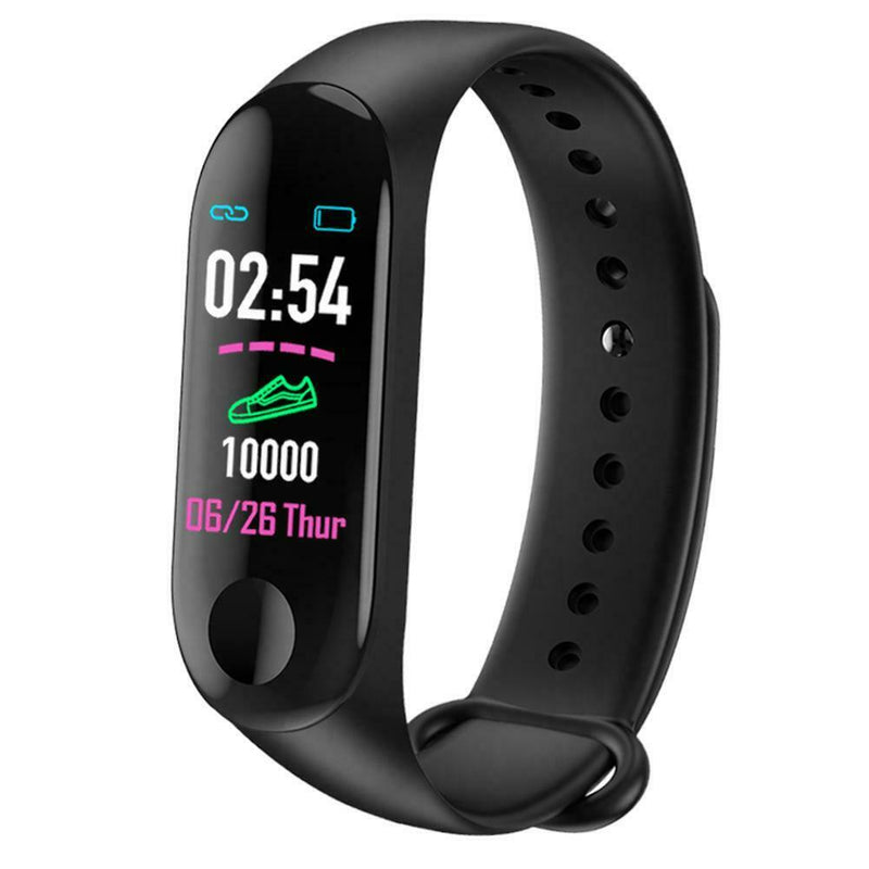 M3 Blood Pressure Oxygen Heart Rate IP67 Waterproof Smart Bracelet (Black)