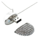 USB FLASH MEMORY STICK CAPACITY 4GB HEART STRASS B6J5
