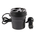 Car Cigarette Lighter, Car Charger Cup Holder 2 USB with 2 Socket Cigarette