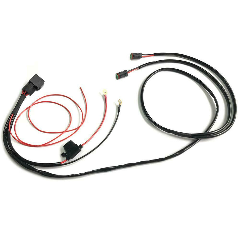 1 to 2 Wiring Harness Relay Fuse Kit 40A 12V for Offroad LED Work Light Bar