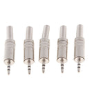 5Pieces Stereo 2.5mm Plug Jack Cable Solder Connector