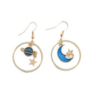 Creative Blue Universe Asymmetric Earrings Earrings For Women Girl Ear Acce