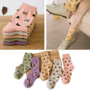 1 Pair Women Cute Cat Pattern Cotton Socks Anti-slip Fast Breathable T4J9
