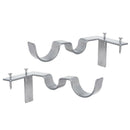 2Pair of Curtain Rod Brackets Pole Holders Double No Drilling for Drapery