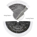 90cm Grey Merry Christmas Tree Skirt Carpet Xmas Ornaments Decoration Apron