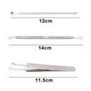 3Pcs Stainless Steel Facial Acne Spot Pimple Remover Extractor Tool CleanserS.AU