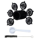 i cafilas 6x Coffee Reusable Capsules Refillable Filter Pod Brush Spoon For