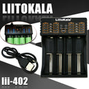 for AA/AAA 18650 18350 Ni-MH Li-ion/IMR LiitoKala Lii-402 4 Slot Battery Charger