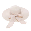 Fashion Women Sun Hats Hand Made Straw Hat Female Ribbon Bow-Knot Wide Brim
