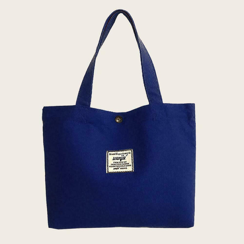 Canvas Handbag Women Totes Casual Large Capacity Shopping Bag (Dark Blue)