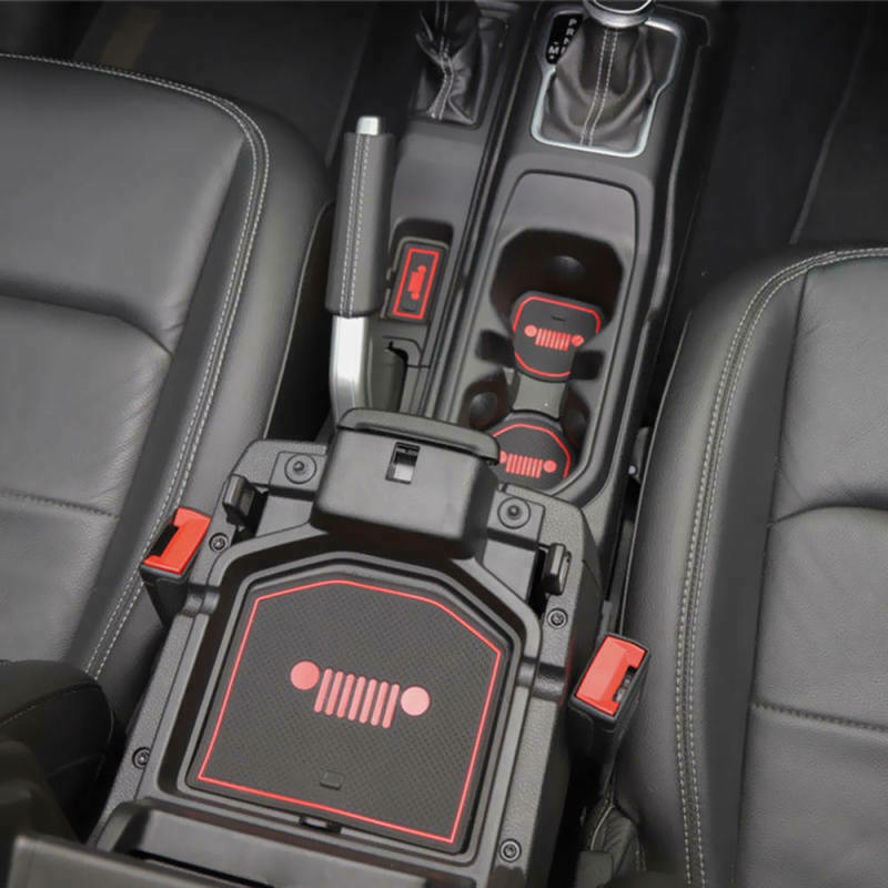 For Jeep Wrangler JL Accessories Door Mats Gate Slot Mat Cups Pads Red 19x New