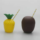1Pcs/Lot Plastic Fruit Drinking Cup &Straw Hawaii Luau Birthday Summer Beac