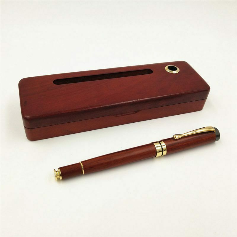 Pen Creative Business Gifts Office Supplies Pen Holder Belt Box Set,Wooden  Q5B8