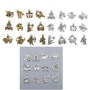 24Pcs Craft Supplies 12 Zodiac Charms Pendants for Crafting, Jewelry Making