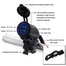 5V 4.2A Dual USB Charger Blue LED Light for Motorcycle Bike 22mm Handlebar