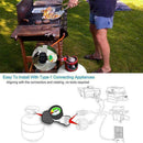 Propane Tank Brass Adapter w/ Pressure Meter Gauge BBQ Grill Gas x For LP 1 S6N6
