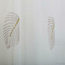 Leaf Embroidered Bedroom Half Blackout Curtain Living Room Window Blinds