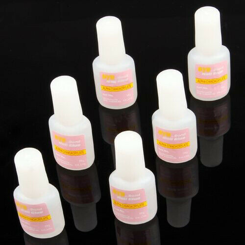 6 X French Acrylic False Tips Glitters Nail Art Glue M1B4