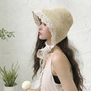 Fashion Women'S Wide Brim Straw Hat Summer Style Raffia Floppy Hat Foldable