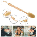 Wooden Loofah Back Scrubber Sap Body Sponge Long Handled Showe Bath Brush S Z9F1