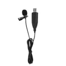 USB Lavalier Microphone Clip on Collar Condenser Lapel Mic for Meeting PC