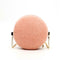 Small Round Messenger Bags Women Plush Shoulder Chain Handbags (Orange)