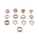 13x Mujer Golden Crystal Turtle Finger Rings Knuckle Midi Ring Sets Boho Q7 Y2W3