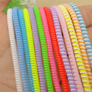 10PCS Spiral Phone USB Data Charging Cable Wire Cord Wrap Protector DIY Winder #