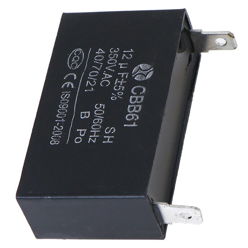 Black 12uF Generator Capacitor Generator CBB61 12uF 50/60Hz 350VAC Fan Mo 3C