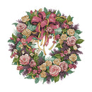 Stamped Cross Stitch Kit Embroidery Kit - Rose Garland Pattern, 14CT, 45x45cm