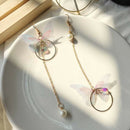 Korean Fairy Yarn Butterfly Long Earrings Asymmetric Butterfly Imitation Pe I2X8