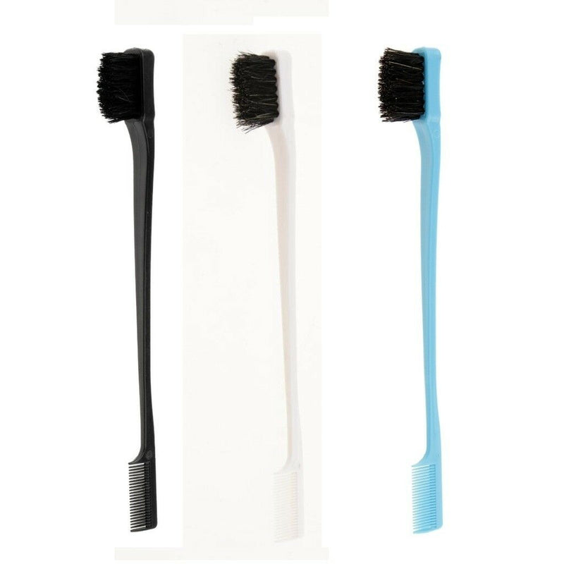 3pcs Travel Edges Control Brush Comb Soft Double Sided Grooming Hair Brush