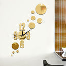 Dot Acrylic Mirror Clock Stickers Waterproof DIY Home Background Wall Decor A