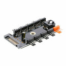 SATA 1 To 10 Way Splitter PWM Cooling Fan Hub 4-Pin 12V Power Socket PCB Ad