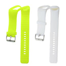 2Pack Soft Wrist Band Strap w/ Metal Buckle for Polar A360 Watch Lime+ White
