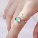 Women Ring Mermaid Tail Crystal Ring Diamond Bend Size Adjustable Open Ring G1K3