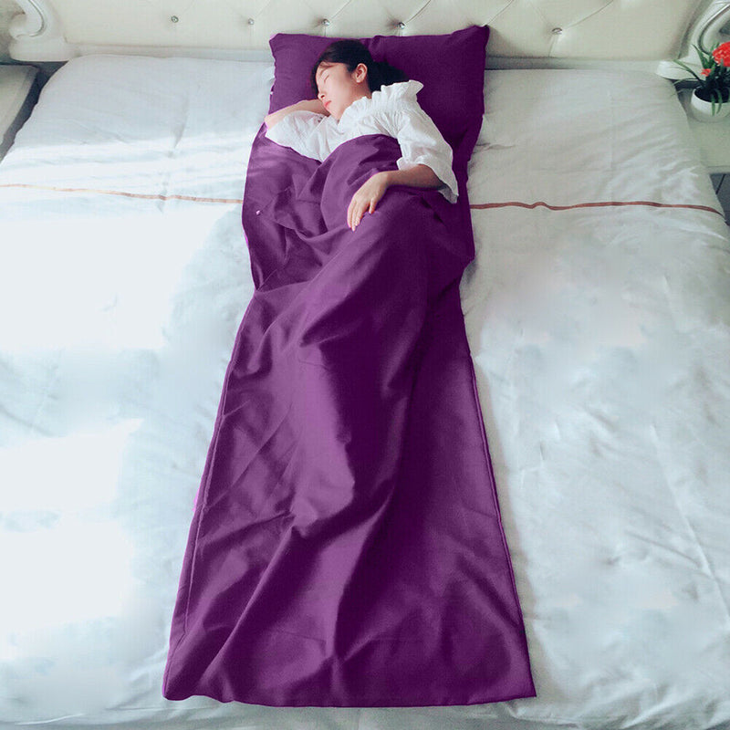 Lightweight Sleeping Bag Outdoor Camping Travel Sleep Sack Pouch (Purple)