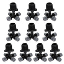 10pcs 4 Outlet Micro Spray Cooling Garden Irrigation Sprinkler w/ Connector