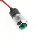 Motorcyle Boat Green 12V Metal Indicator Pilot Dash Light Lamp Wire Leads