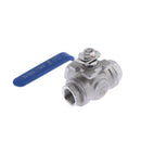 L-Port 304 Stainless Steel Three-way Ball Valve for Water Gas Steam DN15
