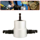 Double Head Sheet Metal Nibbler Holder Tool Power Drill Attachment Kit