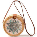 Rattan Bag Shoulder Bag Woven Woven Round Handbag Pouches Bags Crossbody Ba